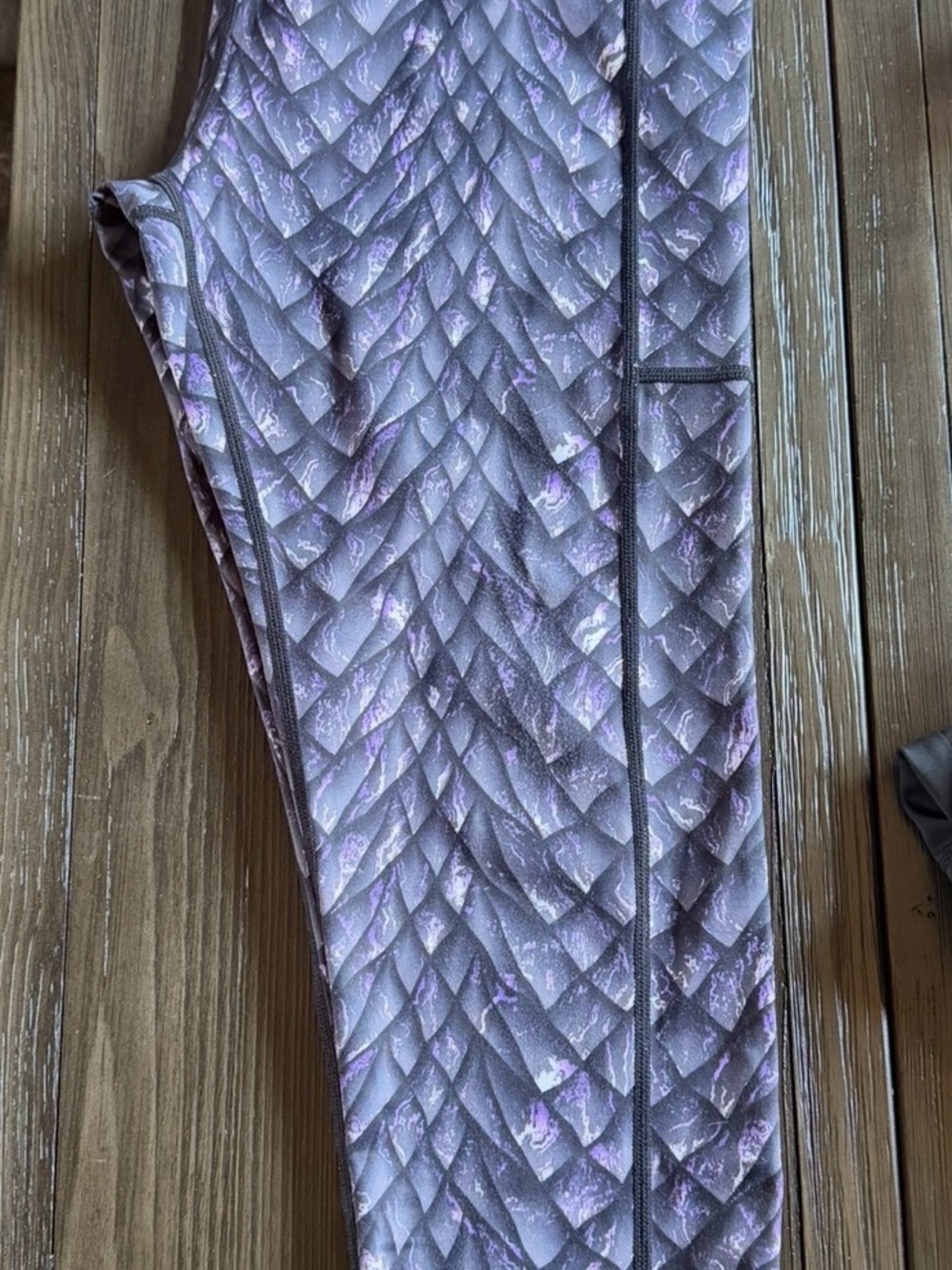 Constantly Varied Gear Purple and Gray Quilted-Pattern Jeggings